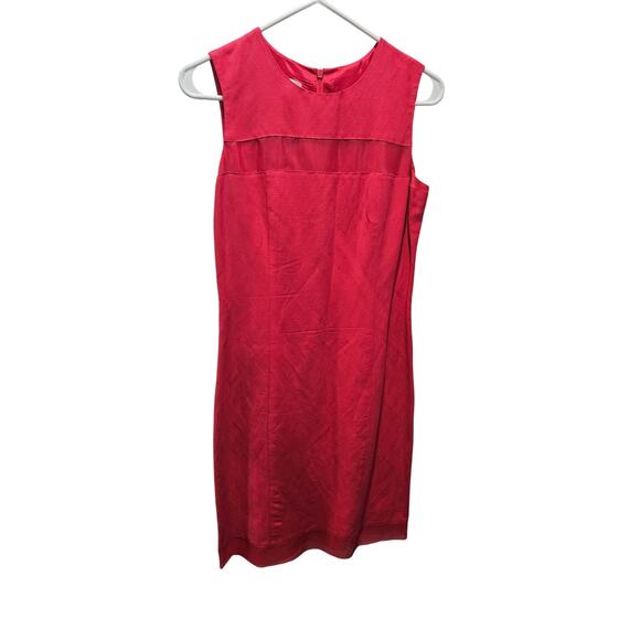 Jones New York Linen Silk Blend Pink Sleeveless Knee Length Size Sheath Dress - Picture 1 of 7
